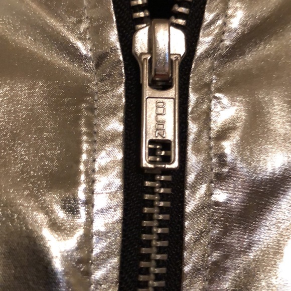 GB Silver Zipper Disco Jacket Medium NWT 🪩 🧥 - Picture 6 of 12